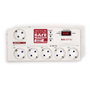 Salicru SPS SAFE Master Regleta Protectora con 5 Tomas y 2 USB, Blanco